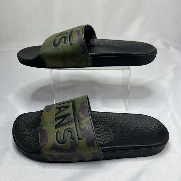 Vans Men's Camo Slides Slip-On Sandals Black Green Brown Size 7 - Picture 5 of 9